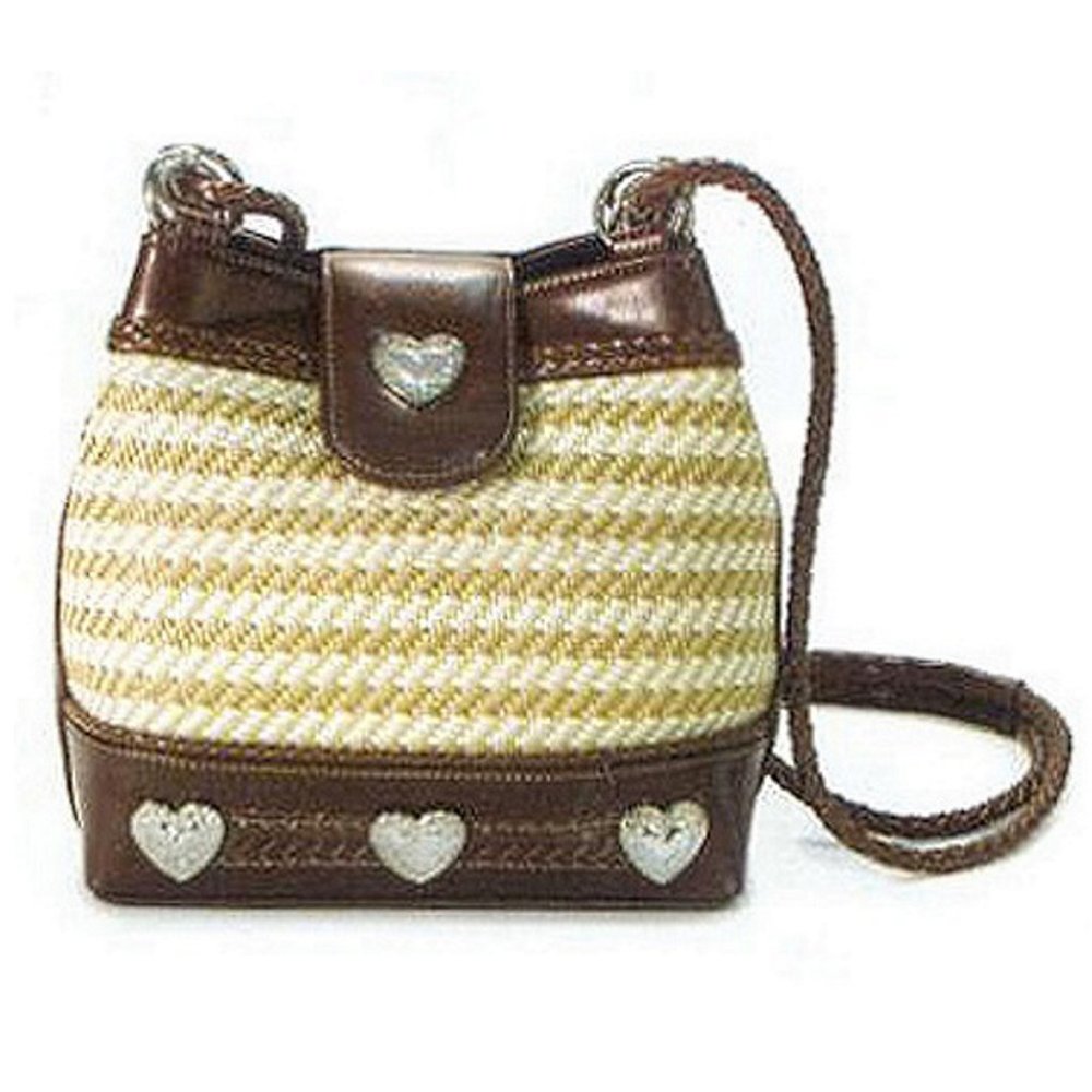 Fashion | Handbag Straw and Faux Leather Purse